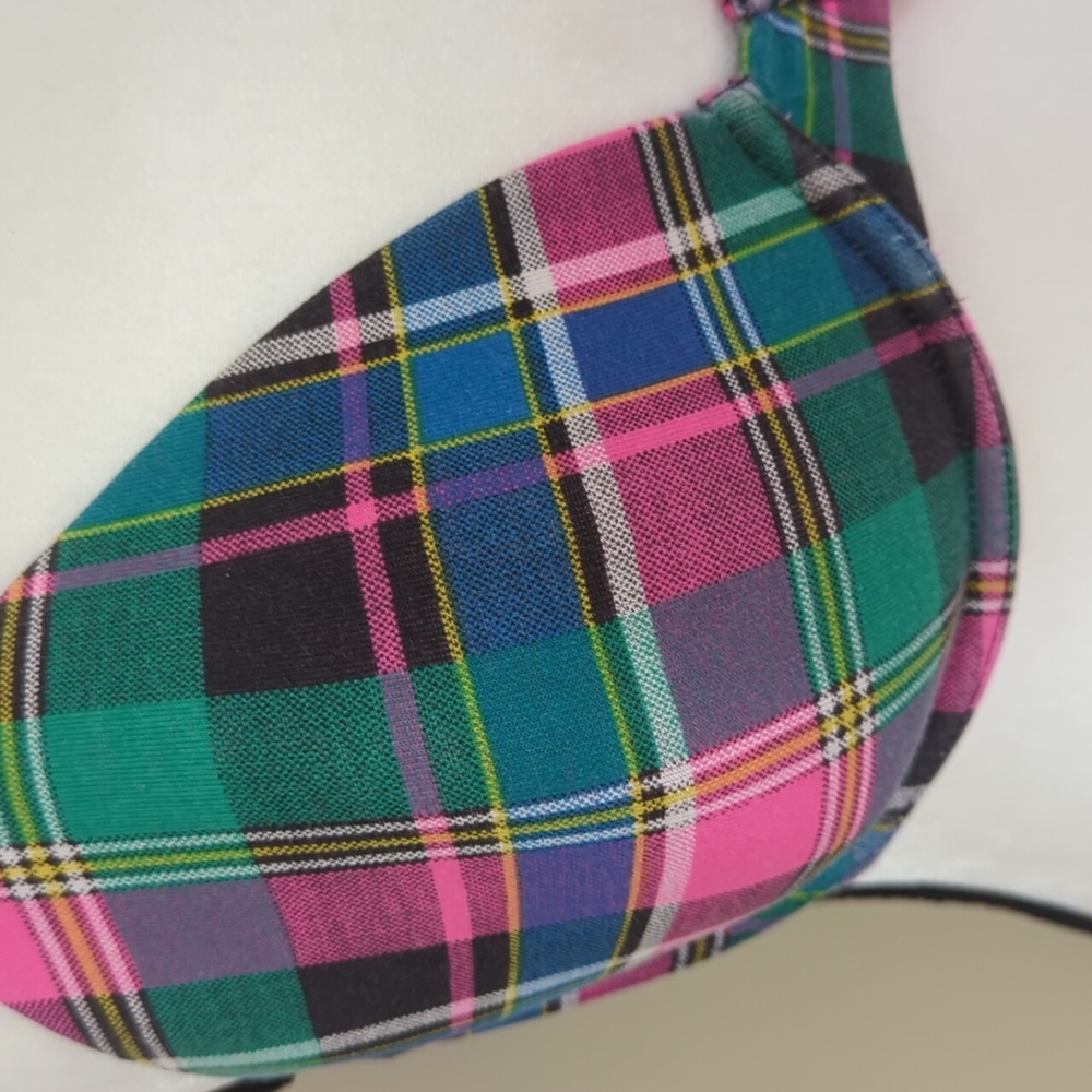 Victoria's Secret Underwire Lined Perfect Coverage Plaid Bra 36C Pink Green - Picture 3 of 16